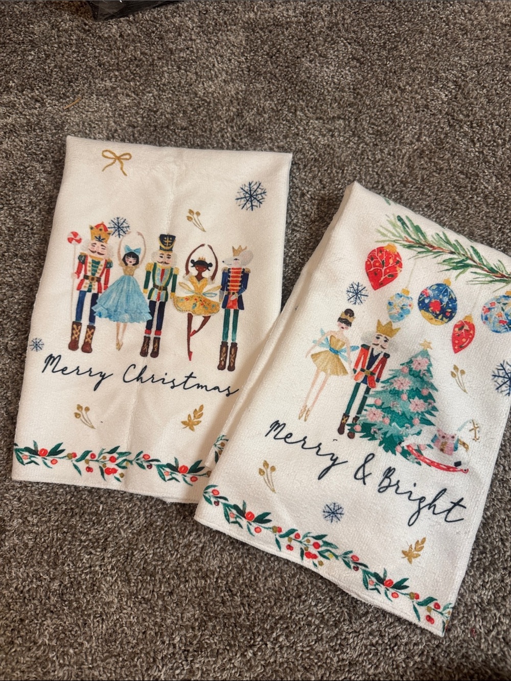 Nutcracker Christmas kitchen towels